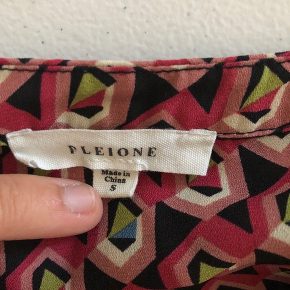 Pleione | Print blouse | Split neck | S - Picture 5 of 6